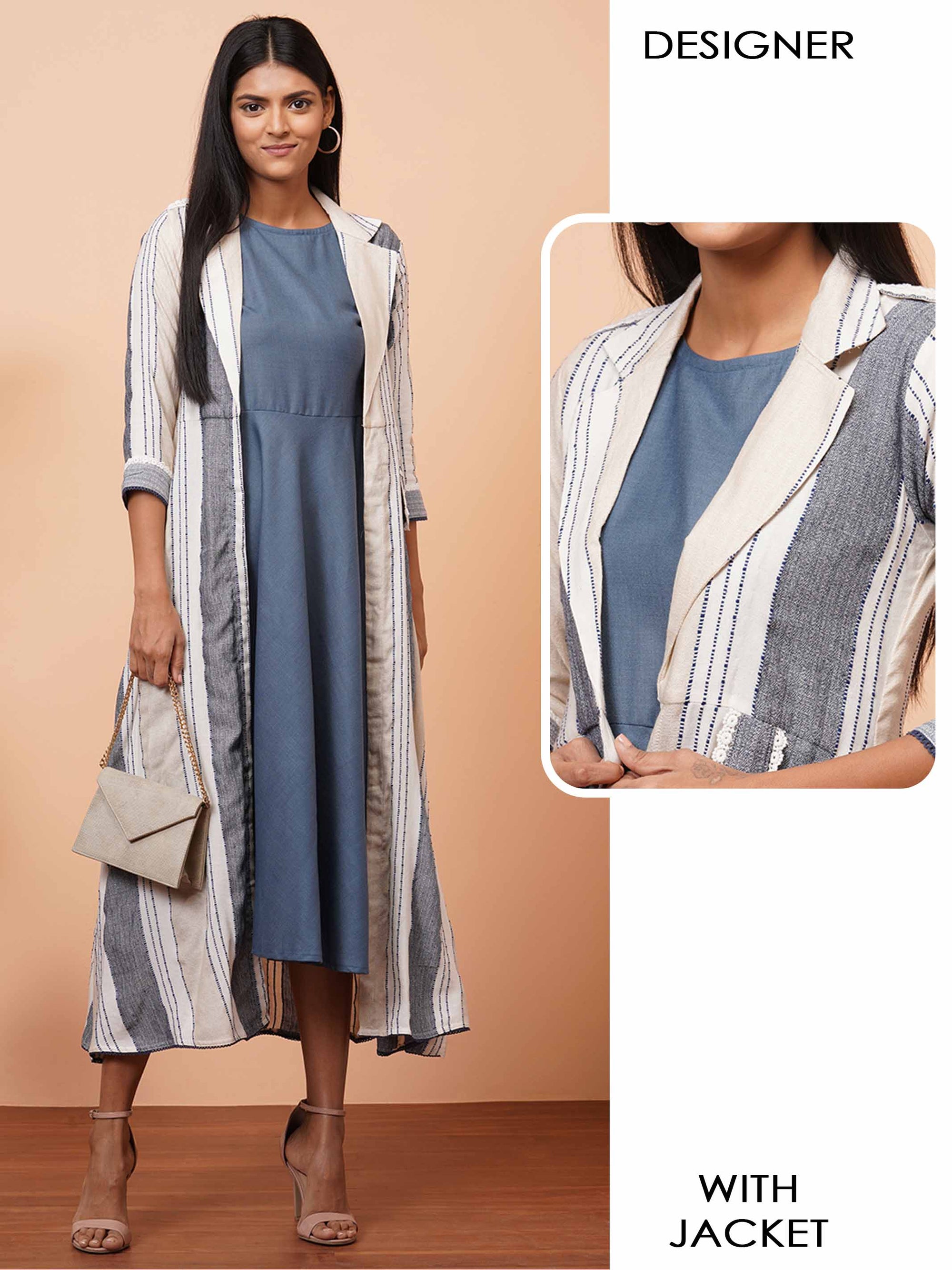 Solid Inner Maxi Dress with Woven ...